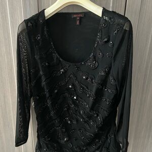 Escada Black Embellished Blouse
